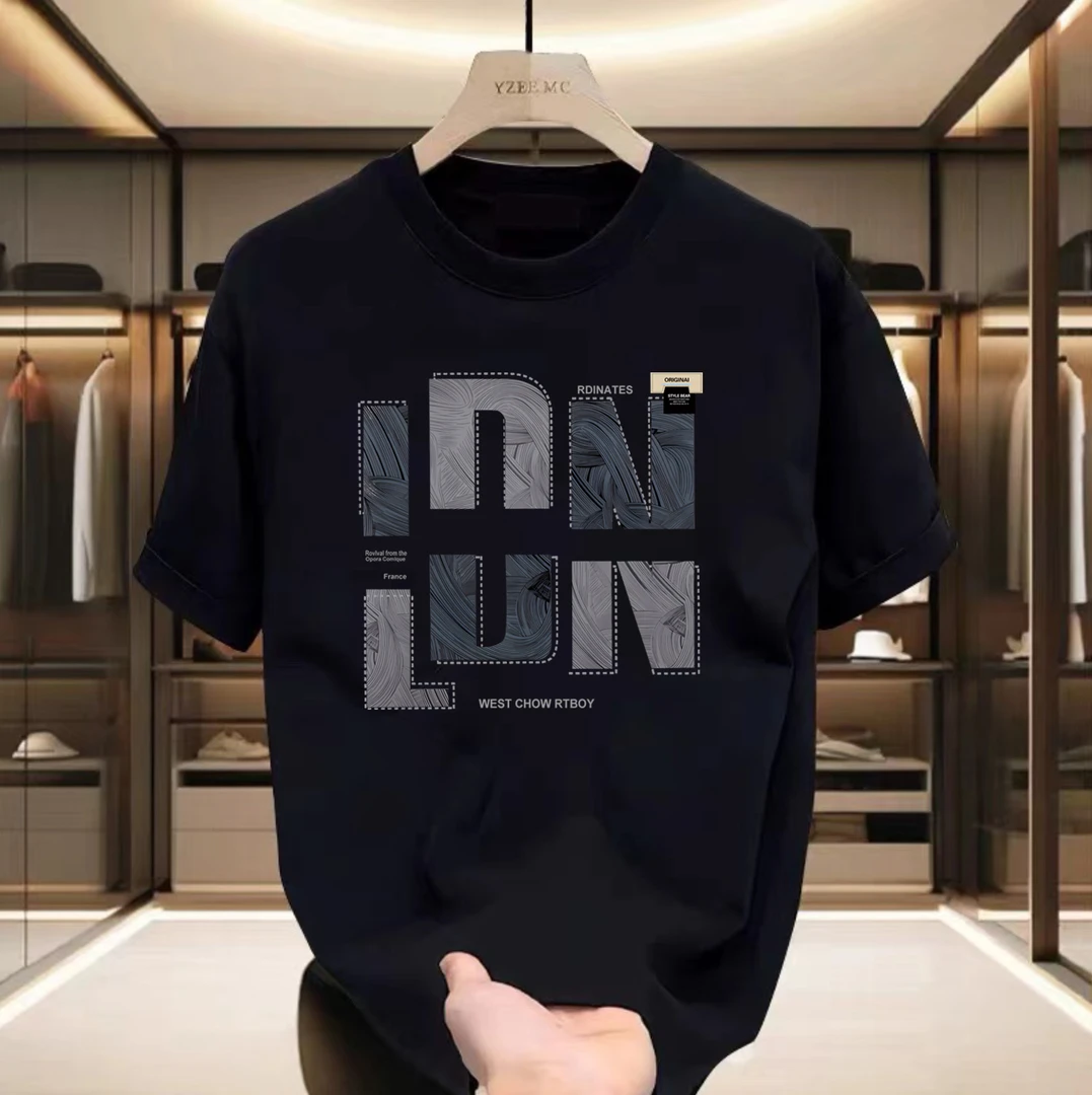 【一折粉丝福利】2025潮流纯棉圆领短袖百搭男女同款情侣款