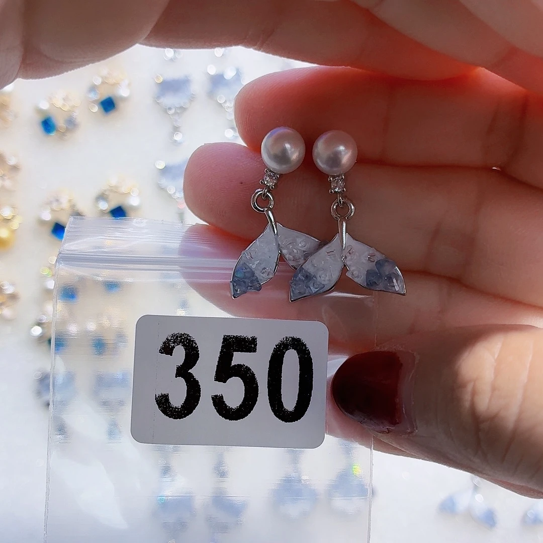 合金淡水珍珠耳饰