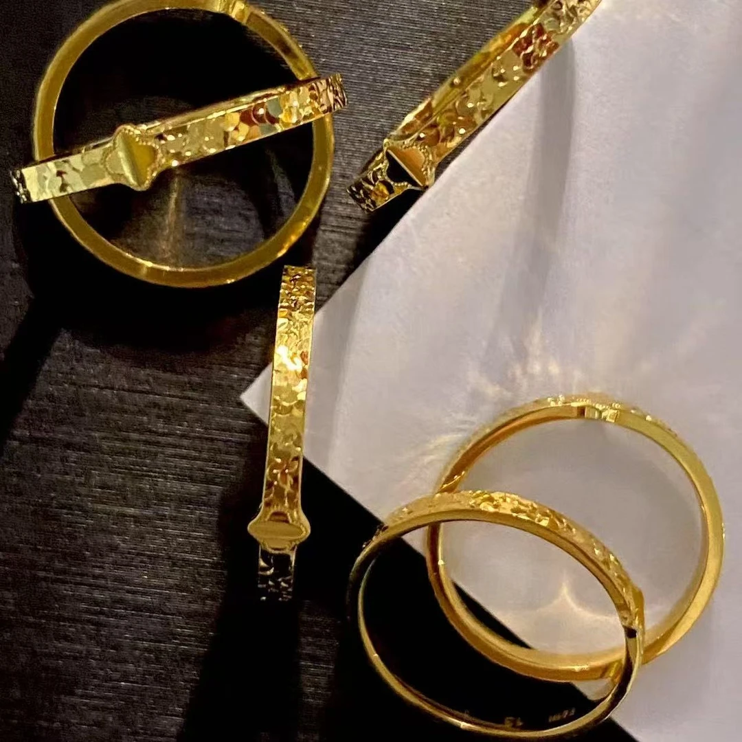 足金999黄金碎冰冰四叶草戒指