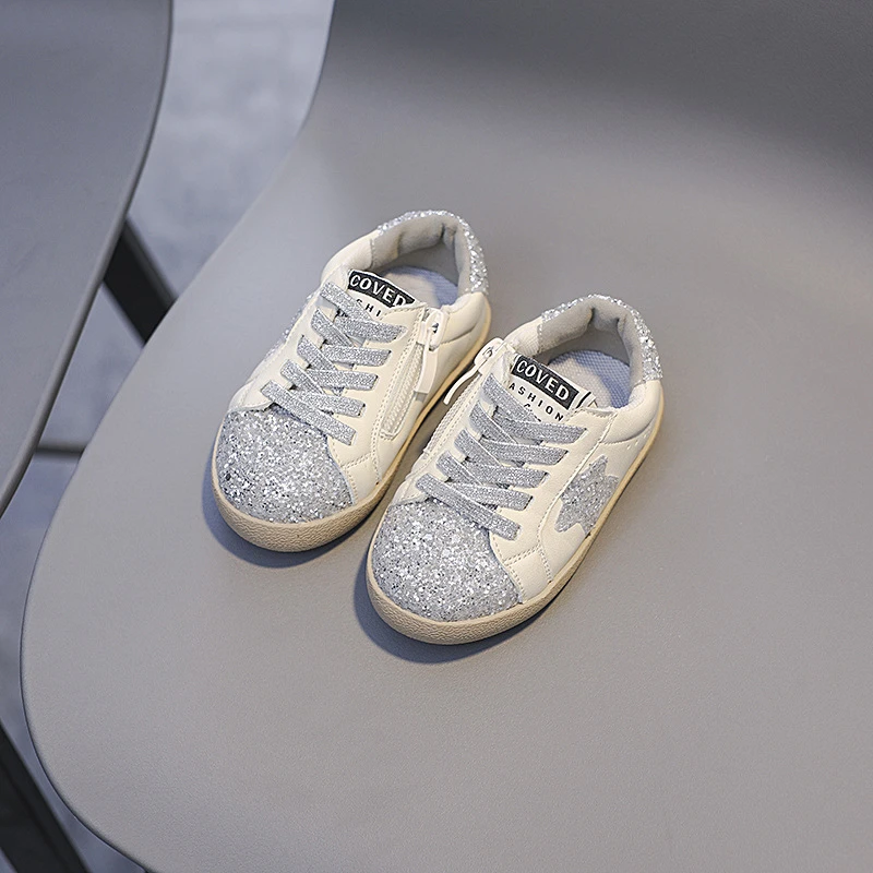 星星鞋亮片童鞋2025春秋宝宝板鞋时尚女童学步鞋男童软底防滑单鞋