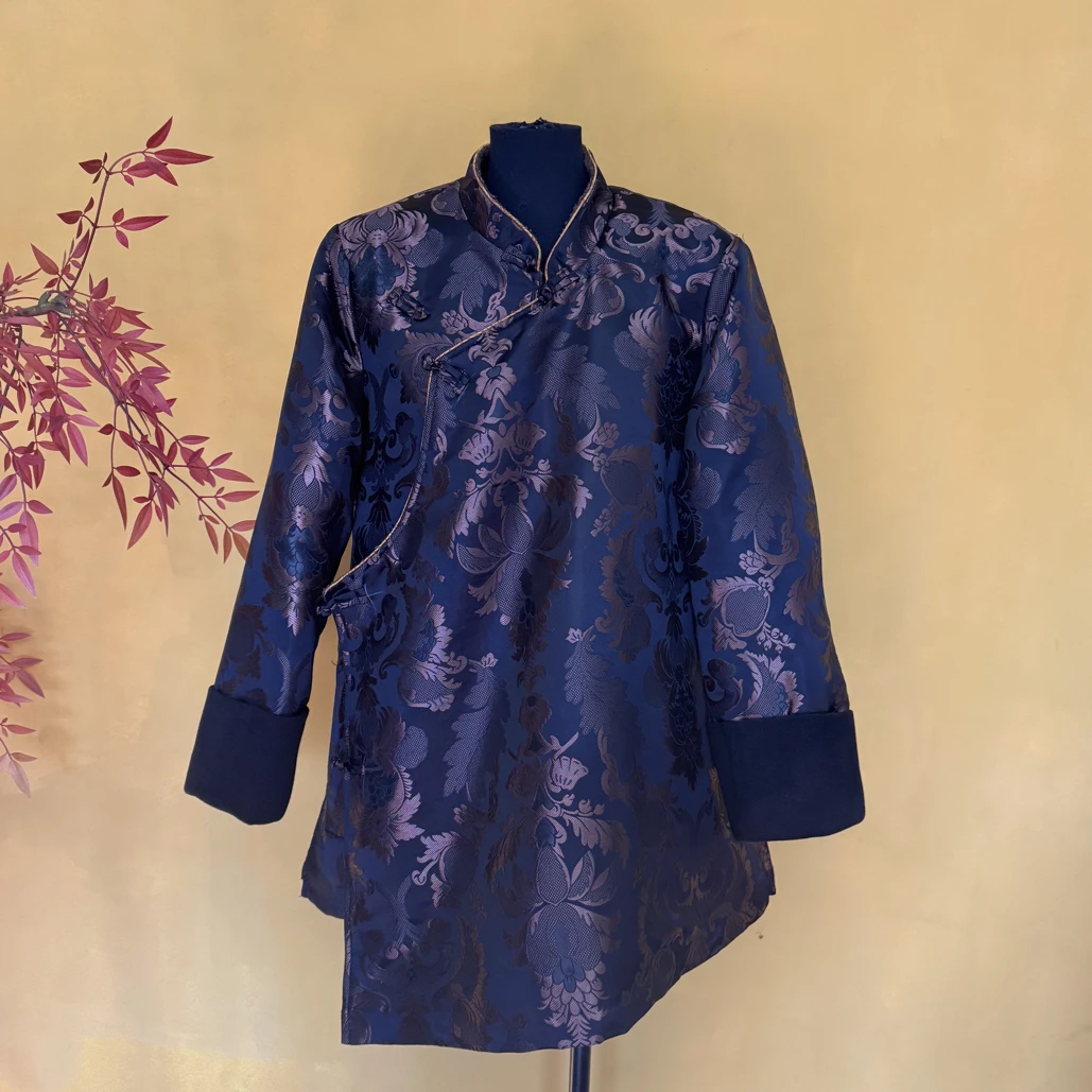 【青木阁】女士外套冬季款经典藏式风外套黑色色咖色款