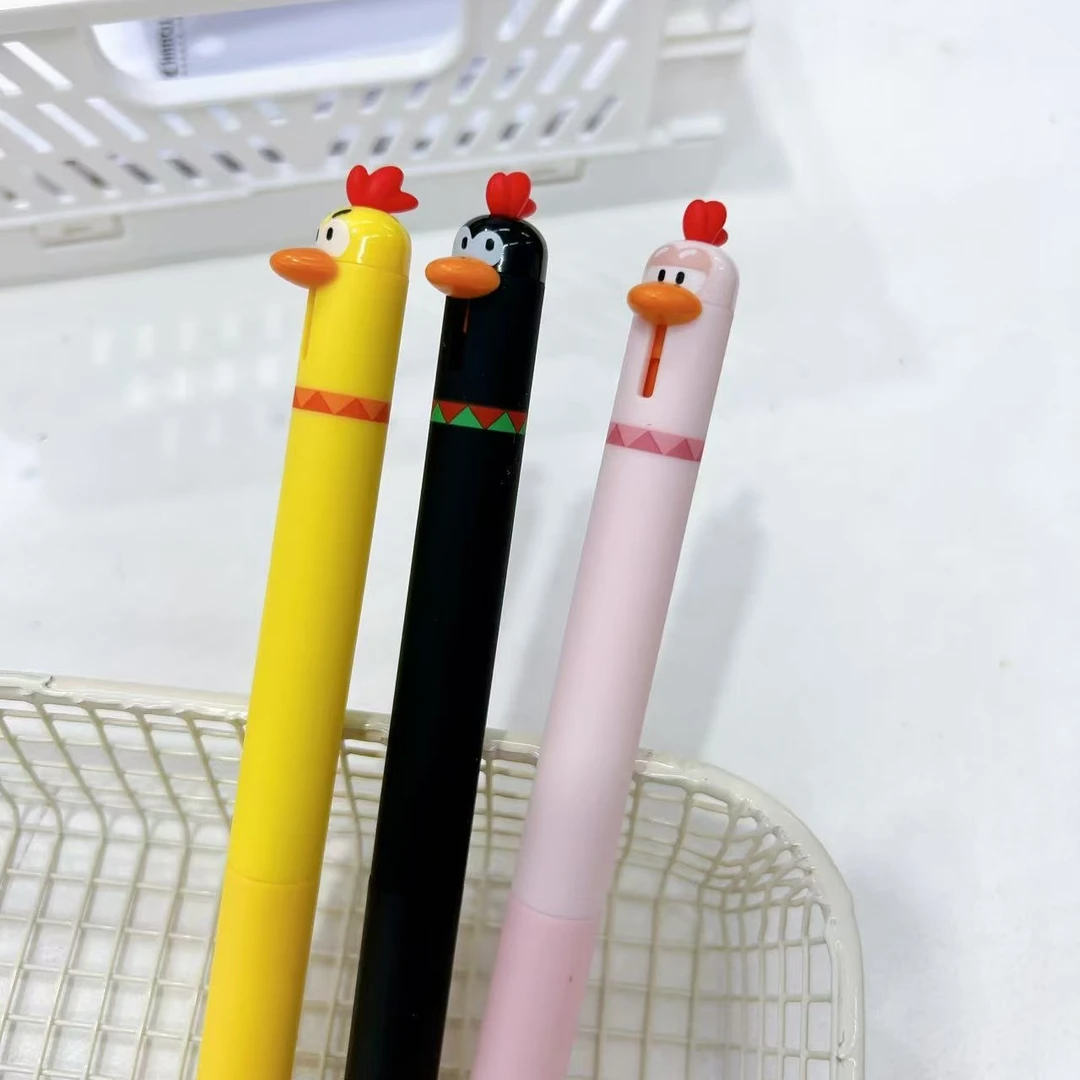 【黑墨/3支】P03东米小鸡黑墨按动中性笔