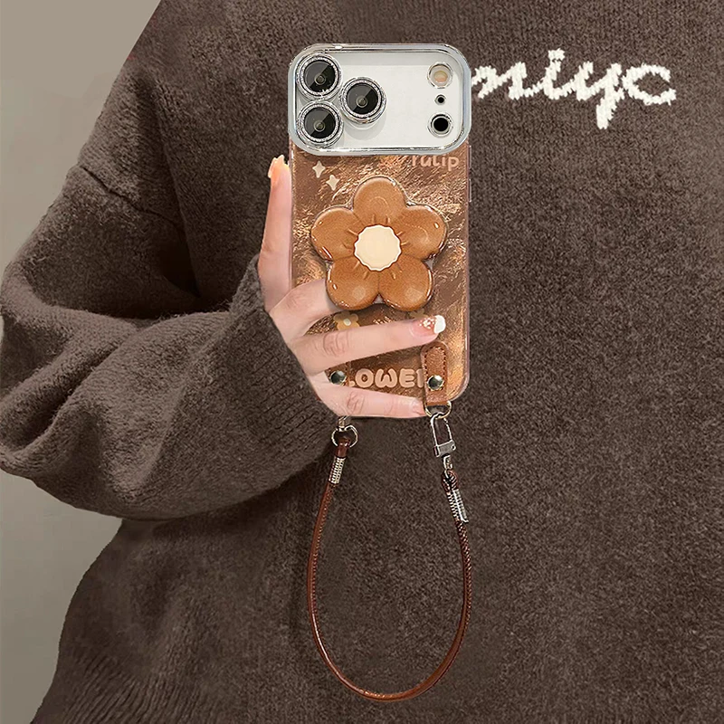 复古花花适用苹果17promax手机壳iphone16pro高级苹果15小众防摔