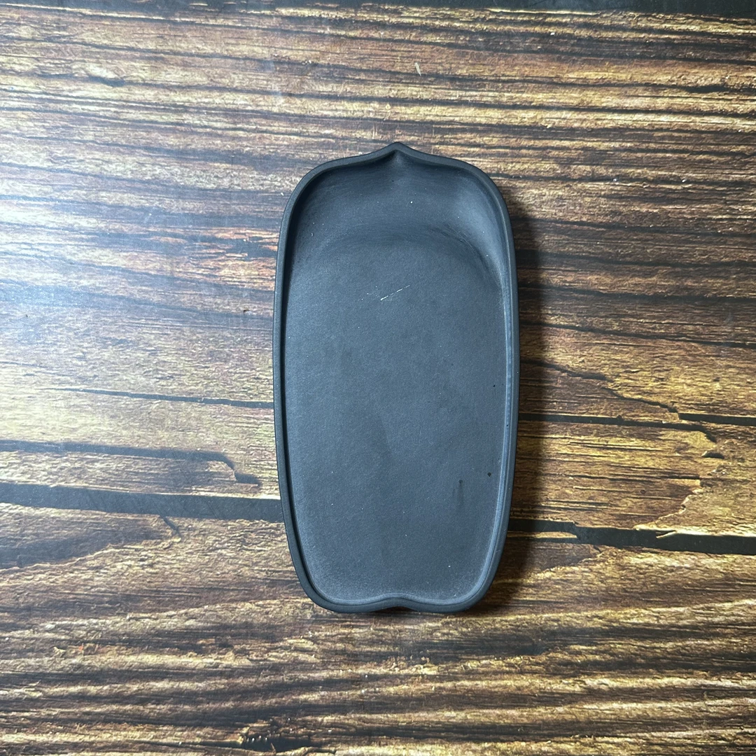 粉丝福利品歙砚细螺纹银星莲花瓣小手砚镇纸笔舔