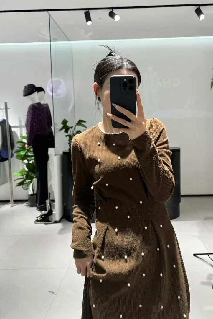 手工珍珠韩系连衣裙