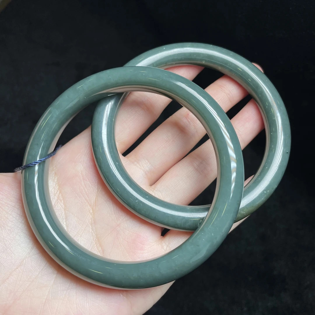 L【玉氏珠宝】和田玉且末蓝手镯 多样性发一 CAN820916