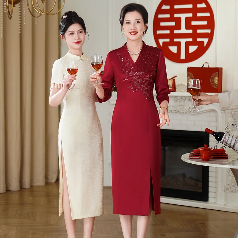 十一喜婆婆婚宴装2025新款高贵年轻婚礼妈妈装结婚礼服高级感喜服