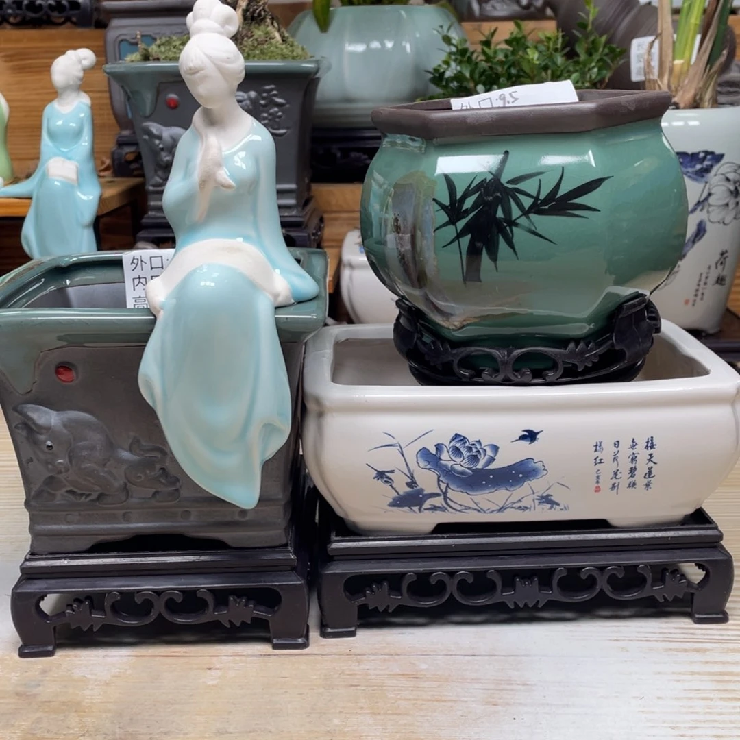 紫砂花盆陶瓷艺术花盆陶瓷