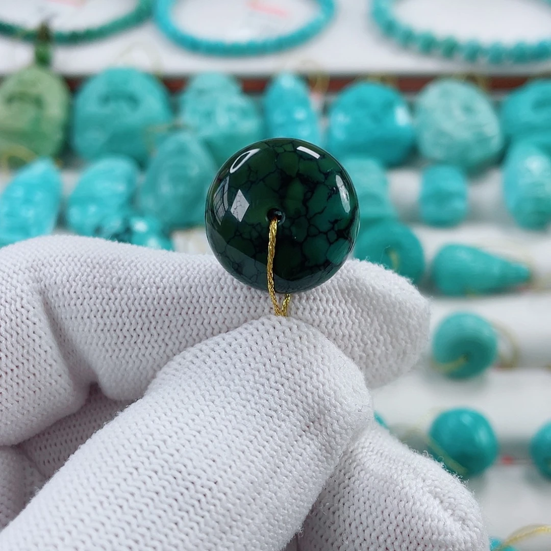 绿松石未镶嵌车挂直径18.8