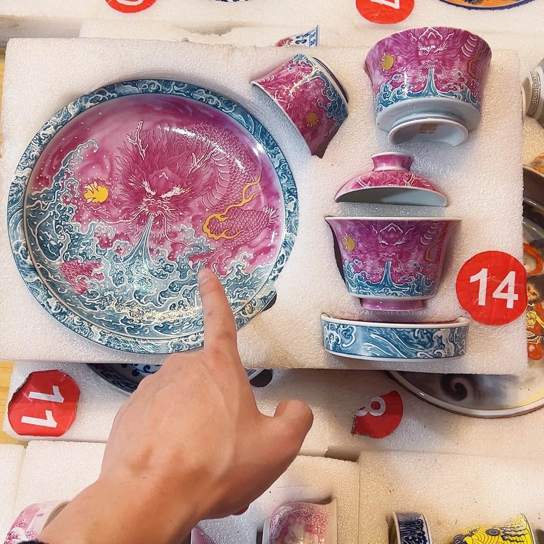 汾***如胭脂红龙五件套728282