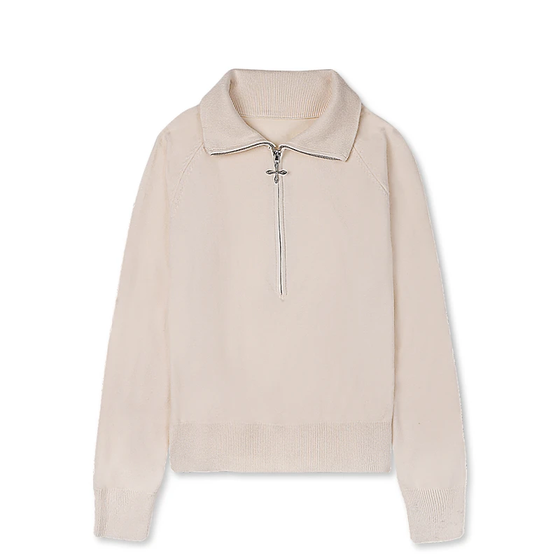 A 70009-1 秋冬季新款2024翻领拉链休闲套头长袖针织衫ZS