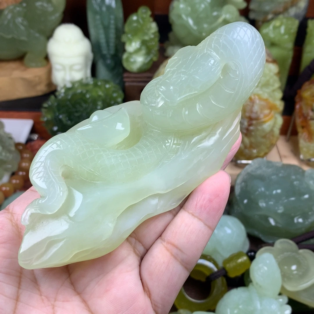 未镶嵌岫玉手把件