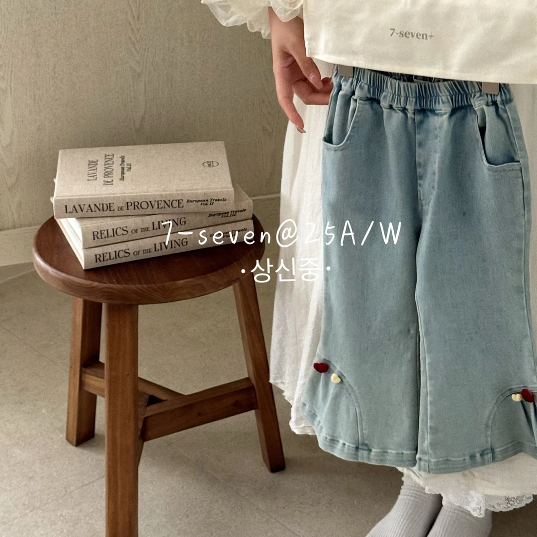 7-seven正品25秋女童牛仔裤浅色喇叭裤牛仔长裤百搭休闲牛仔裤