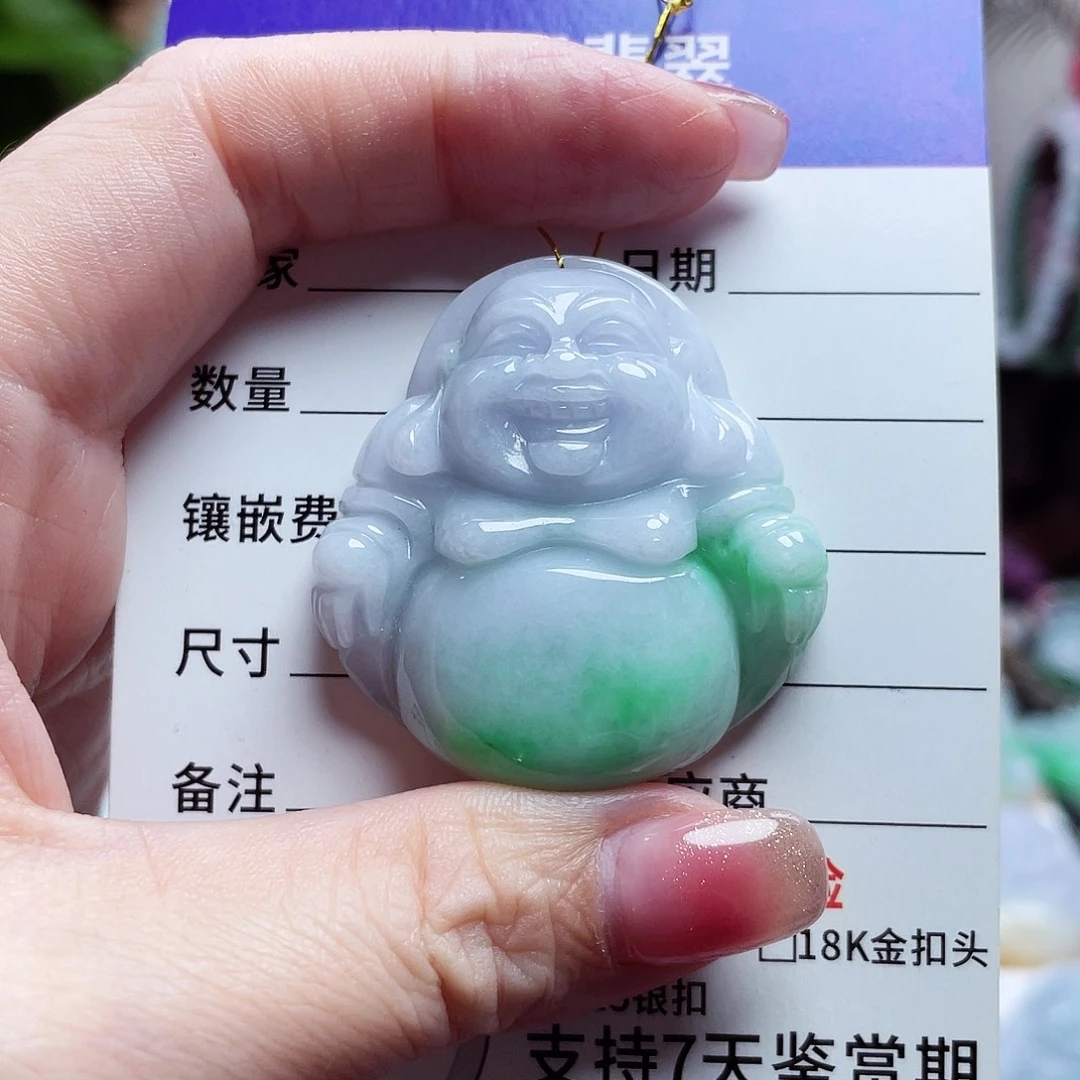 翡翠未镶嵌颈饰佛公32