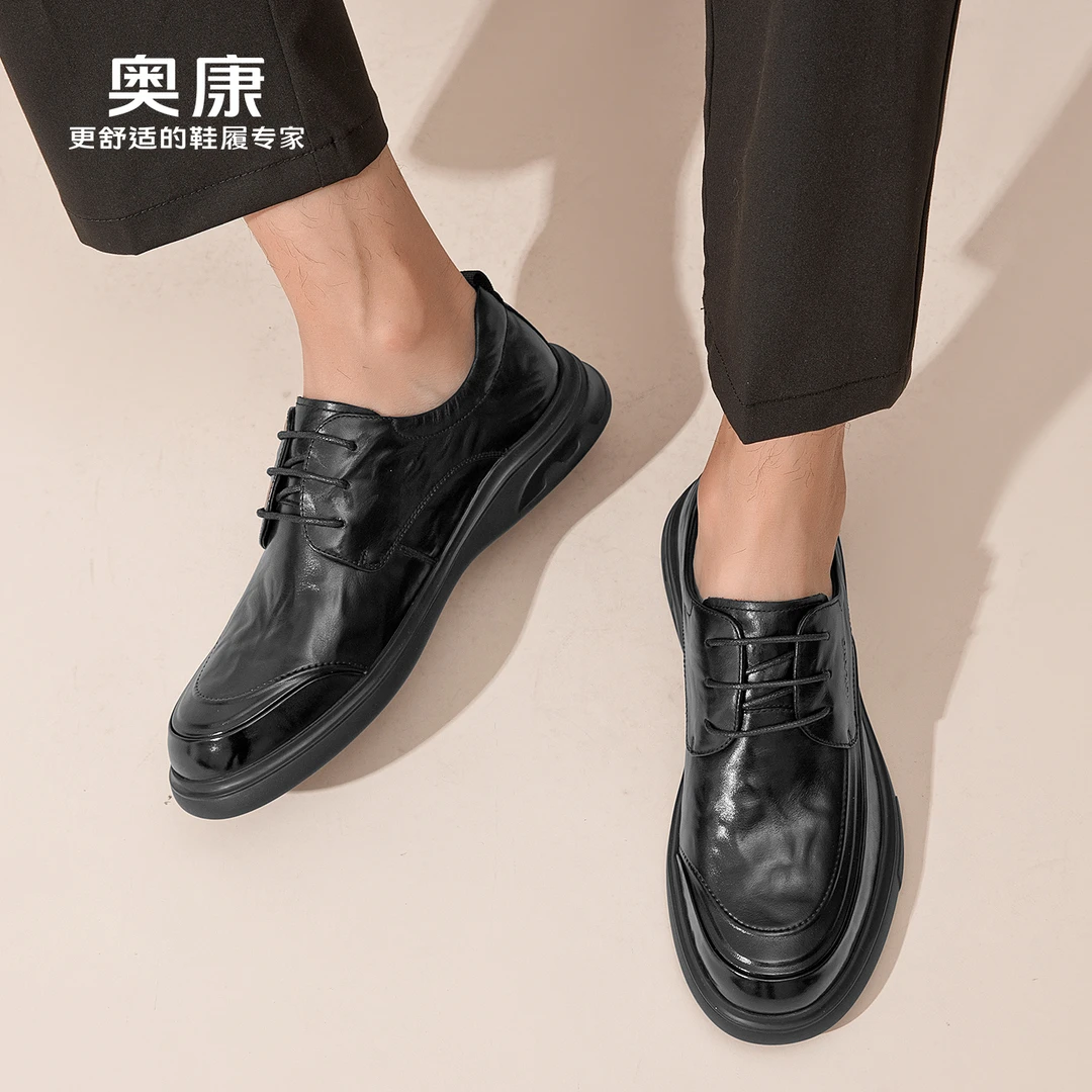 奥康冬季男士皮鞋男款2025新款爆款增高皮鞋男士正装鞋皮鞋男结婚