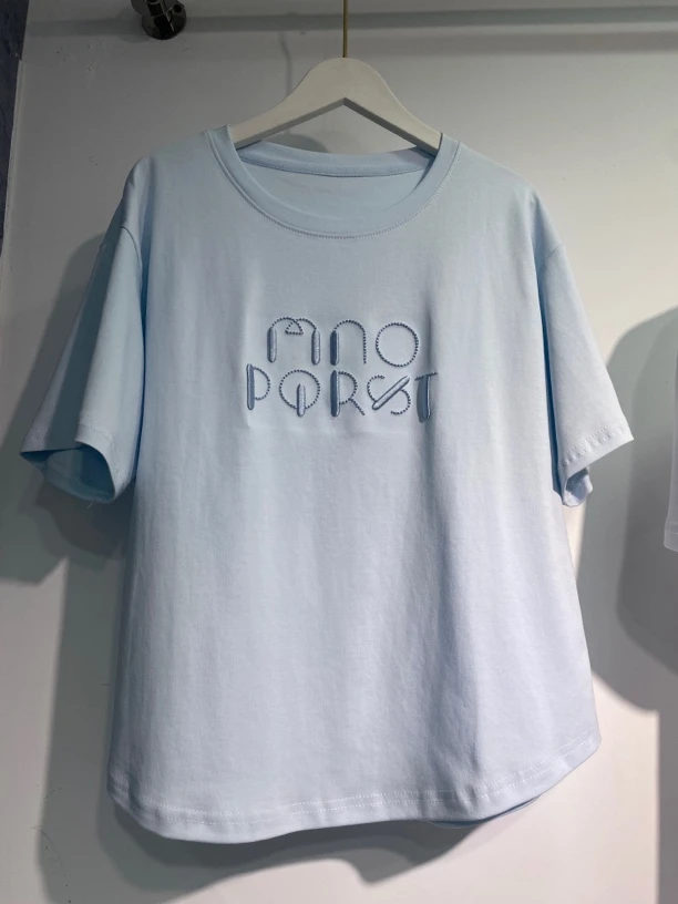 常规小款圆边儿刺绣字母T恤（80-130斤）