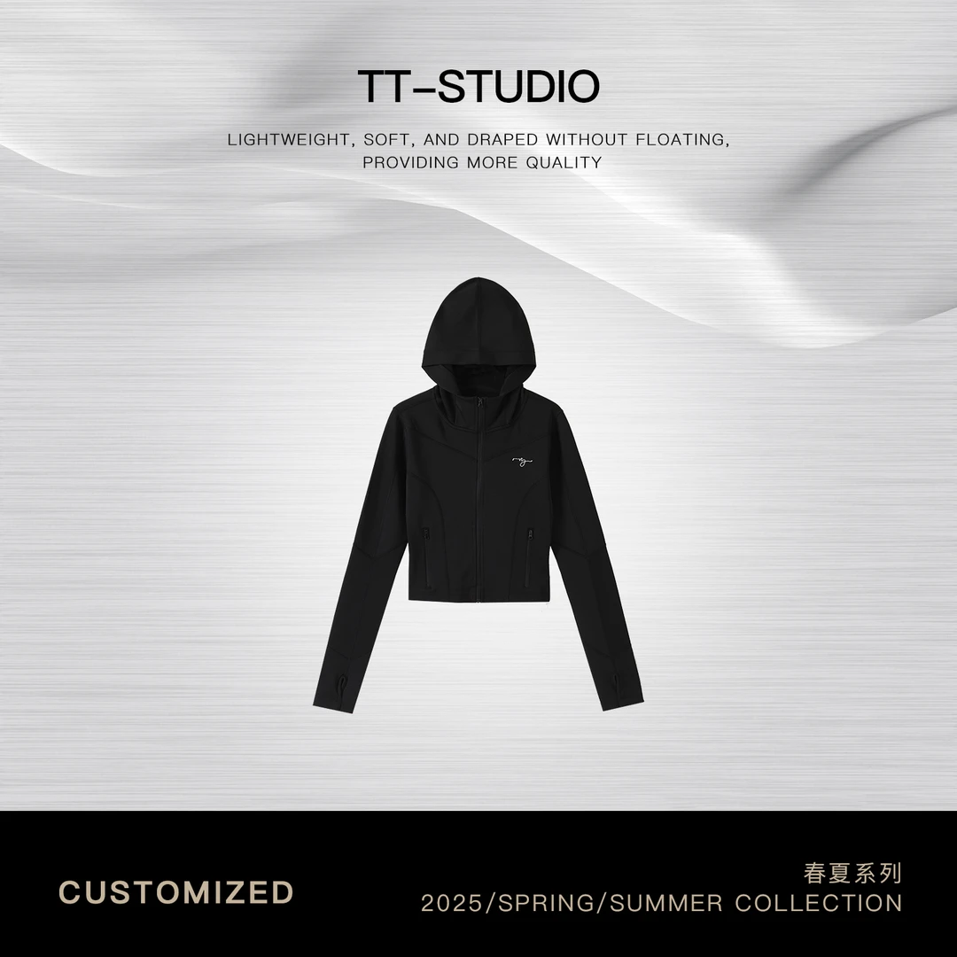 TT【显瘦密码】春夏糯糯纸片人休闲简约连帽卫衣外套TT-11W25011