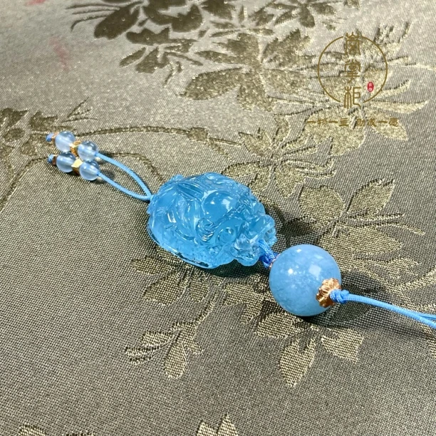 培育海蓝宝石E1331Z 海蓝宝龙龟 挂件 随机发