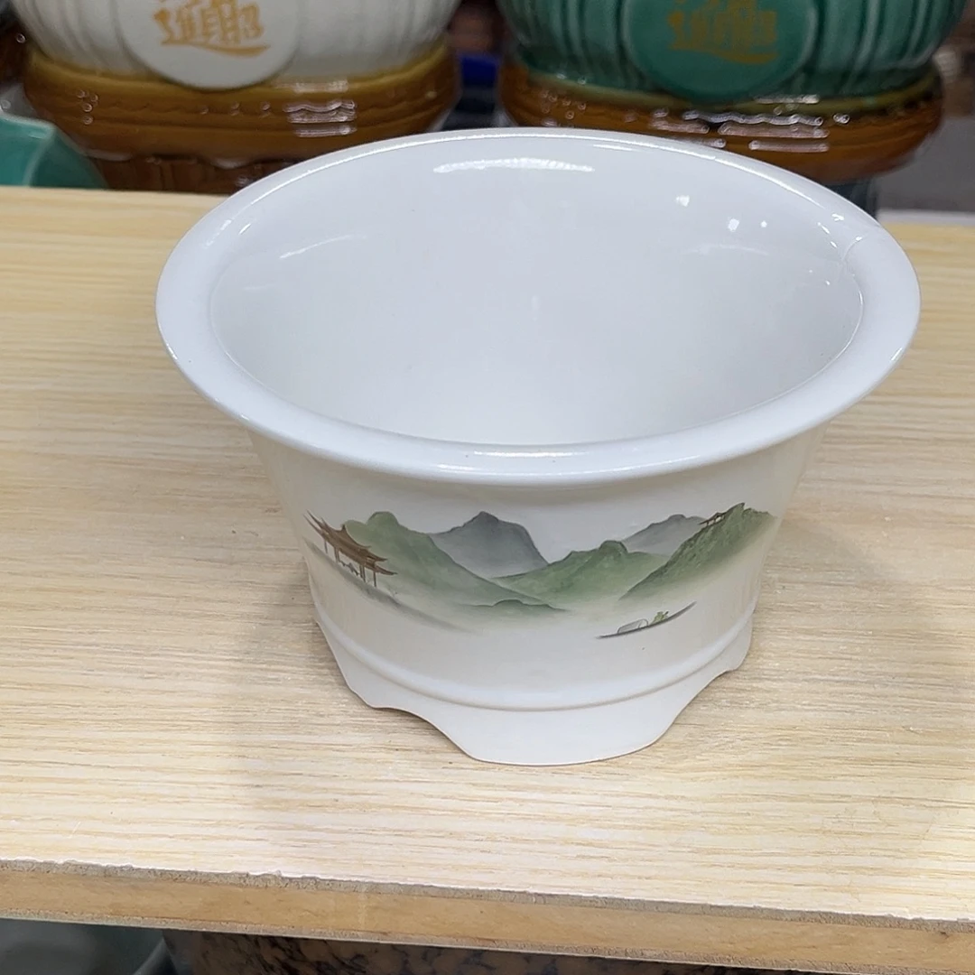 陶瓷绿植多肉微瑕花盆口径15*9
