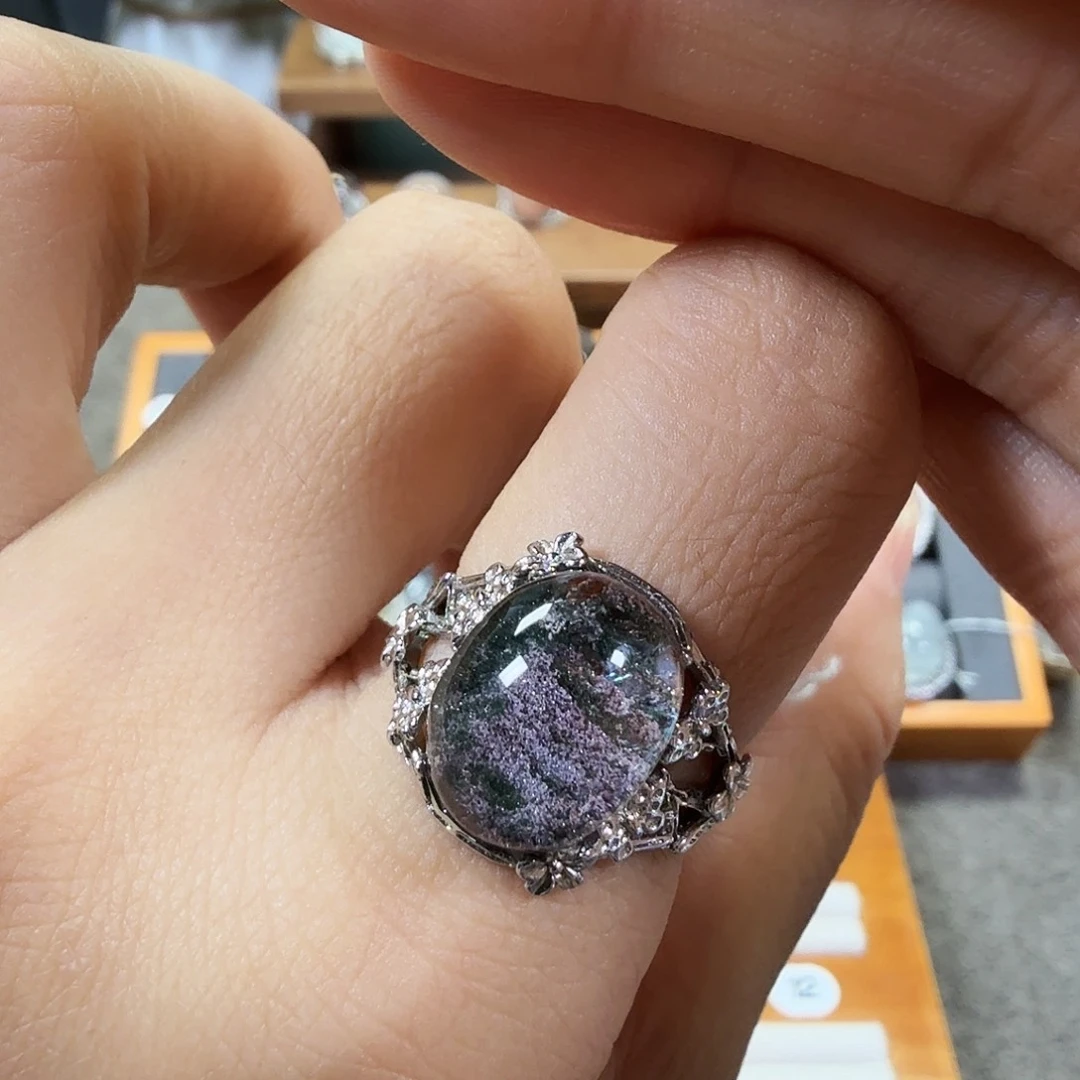 水晶戒指银S925镶嵌