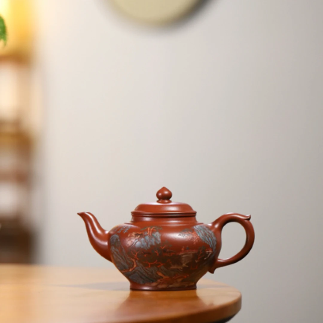 “荆溪十景之一玉潭凝碧”笑樱 毛阿明老师1989年作品大亨紫泥290cc