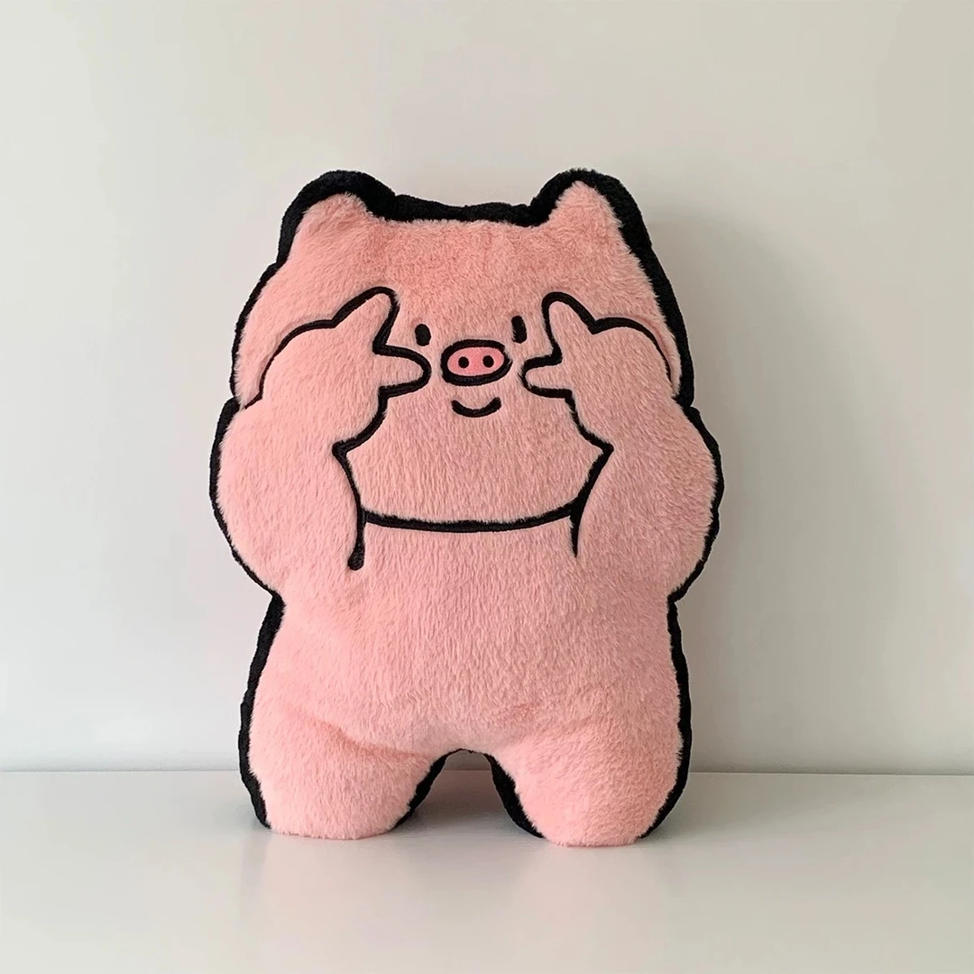 萌猪抱枕女生睡觉专用卡通粉猪沙发客厅汽车靠垫毛绒玩具