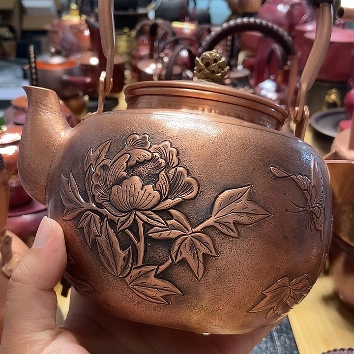 就***板纯手工制作紫铜铜壶