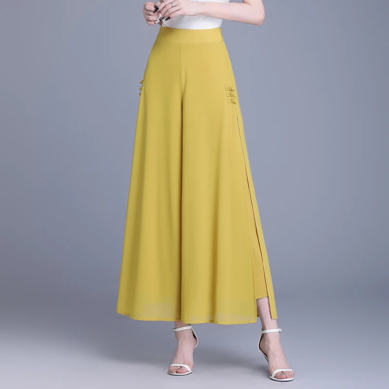 双层雪纺裙裤女2025新款夏季爆款九分裤子显瘦休闲女裤薄款阔腿裤