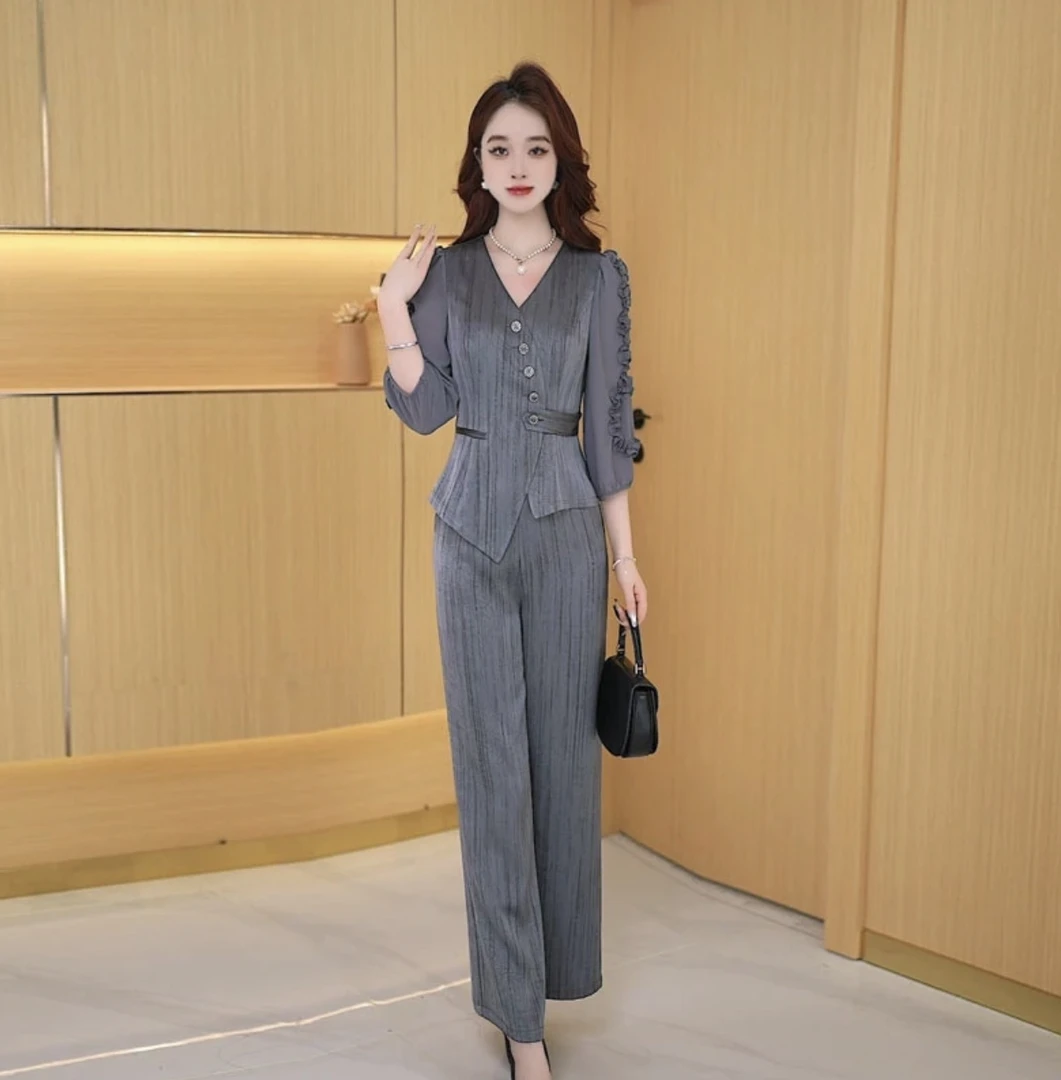 【两件套】早春时尚宽松休闲收腰显瘦洋气减龄中袖韩版修身女装套裤