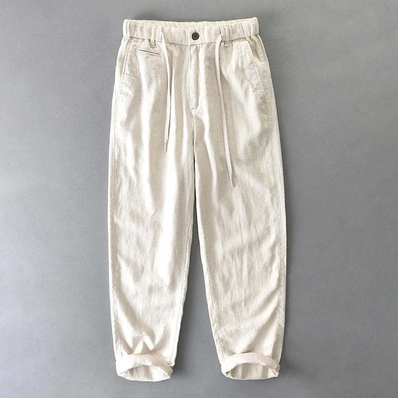 男士棉麻休闲长裤夏季男士裤子直筒长裤670