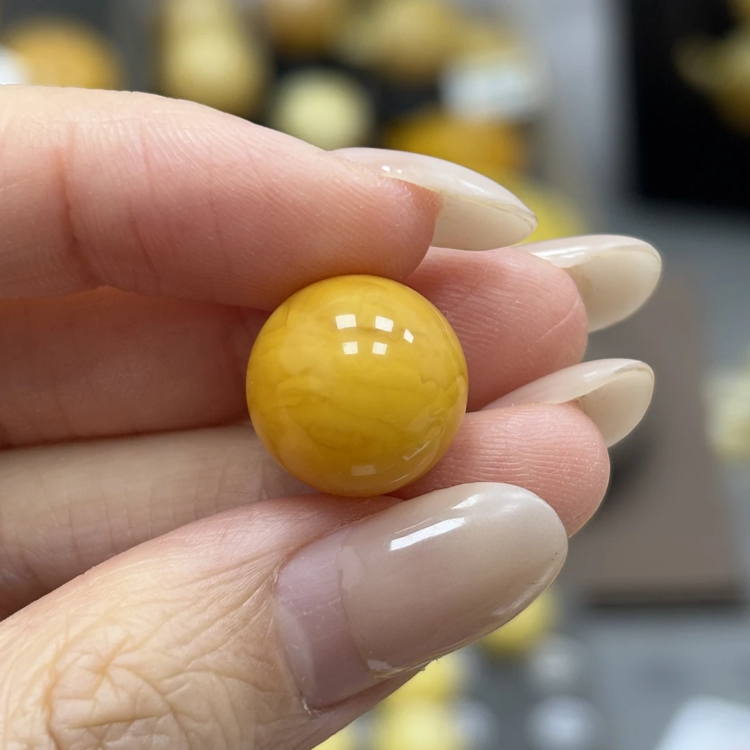 14.0mm瑕疵· 小妖珠宝天然原矿琥珀蜜蜡