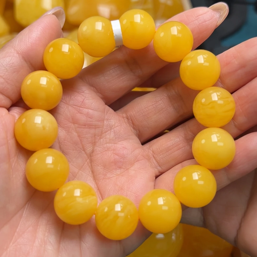 未镶嵌蜜蜡手链无优化无烤色无补胶无覆膜无辐照无煮蜜