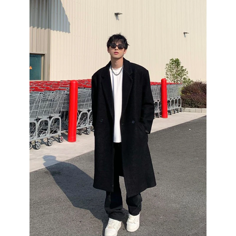 MIDASHAND 秋冬纯色简约轻熟风羊毛呢大衣男女百搭高级感保暖外套