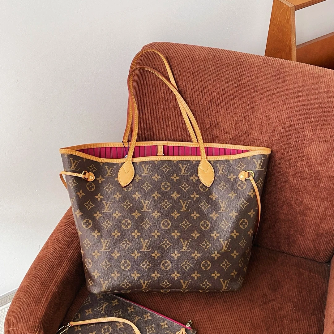 99新 LouisVuitton/路易威登 中号neverfull粉红内里 BJM20-0318