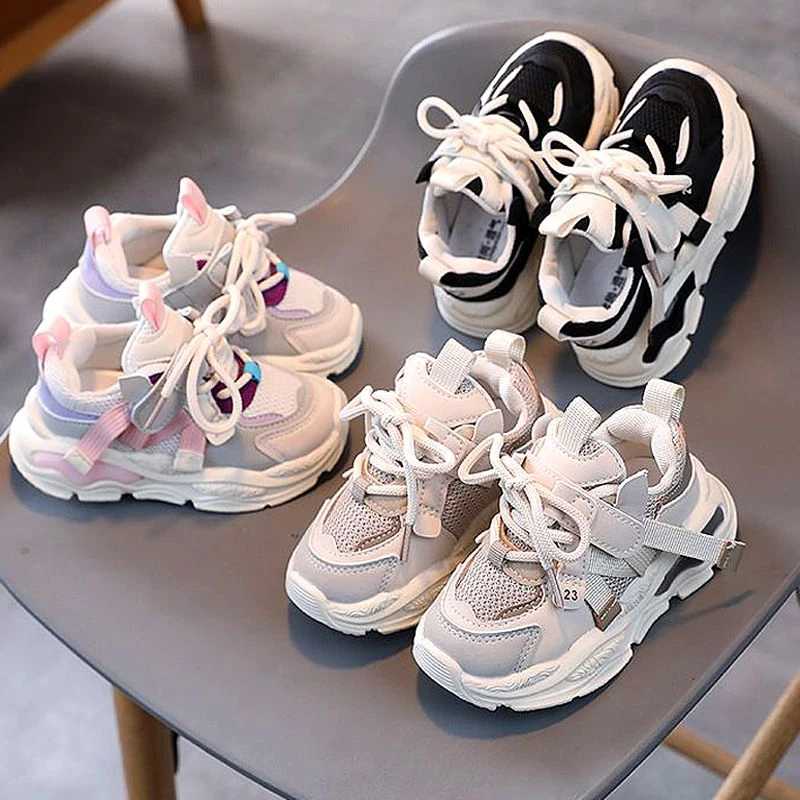 儿童春夏女童库洛米运动鞋子休闲板鞋卡通风幼儿园宝宝鞋防滑透气