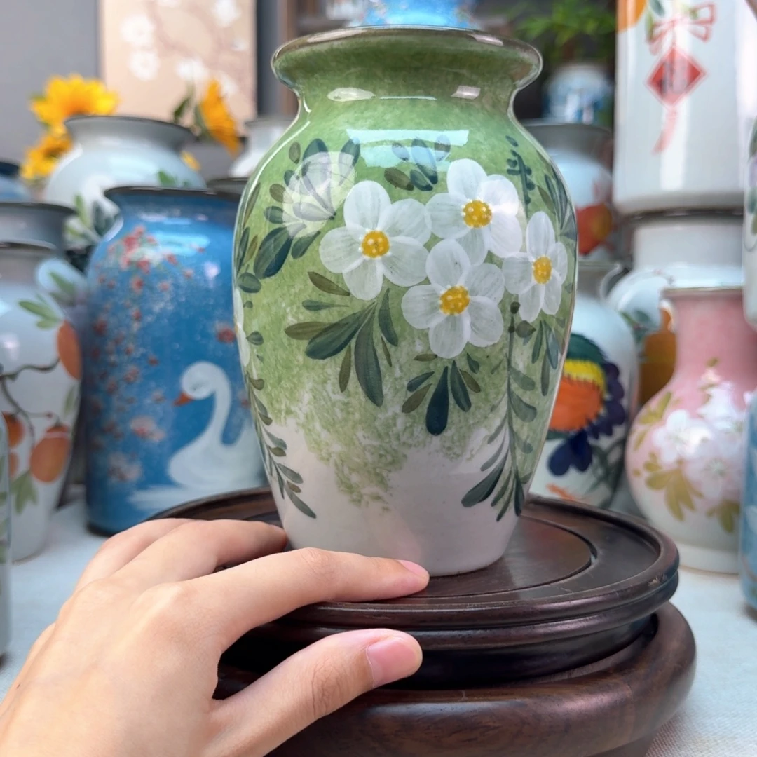 景德镇陶瓷手绘花瓶无孔