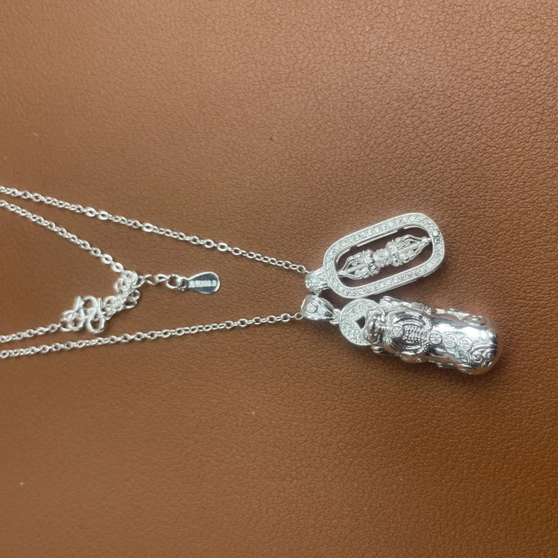 YZ035貔貅金刚杵挂坠 银色精品项链 无礼盒