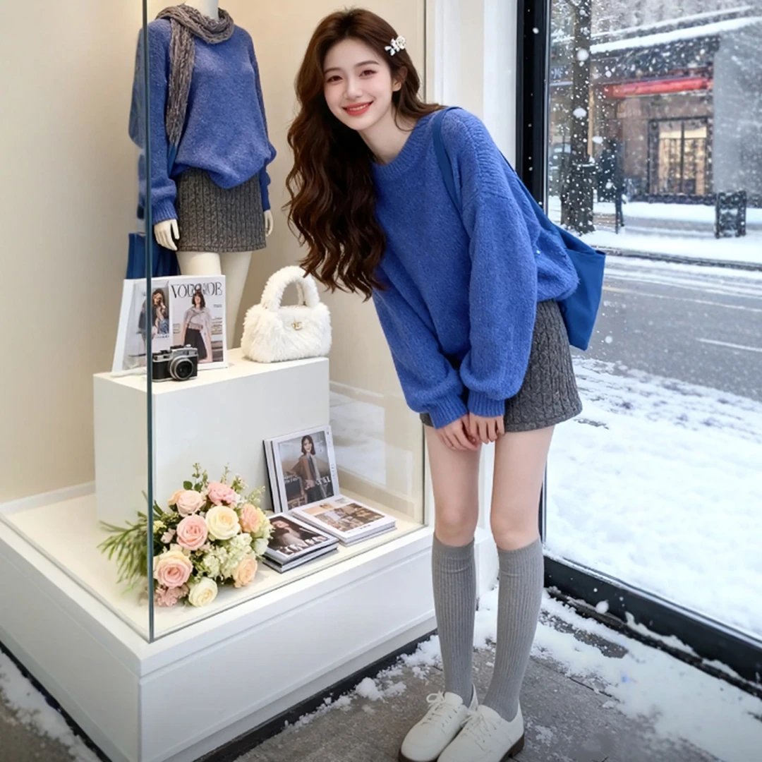 温柔风巨好看的毛衣半身裙两件套装气质一整套ootd穿搭2026年冬季