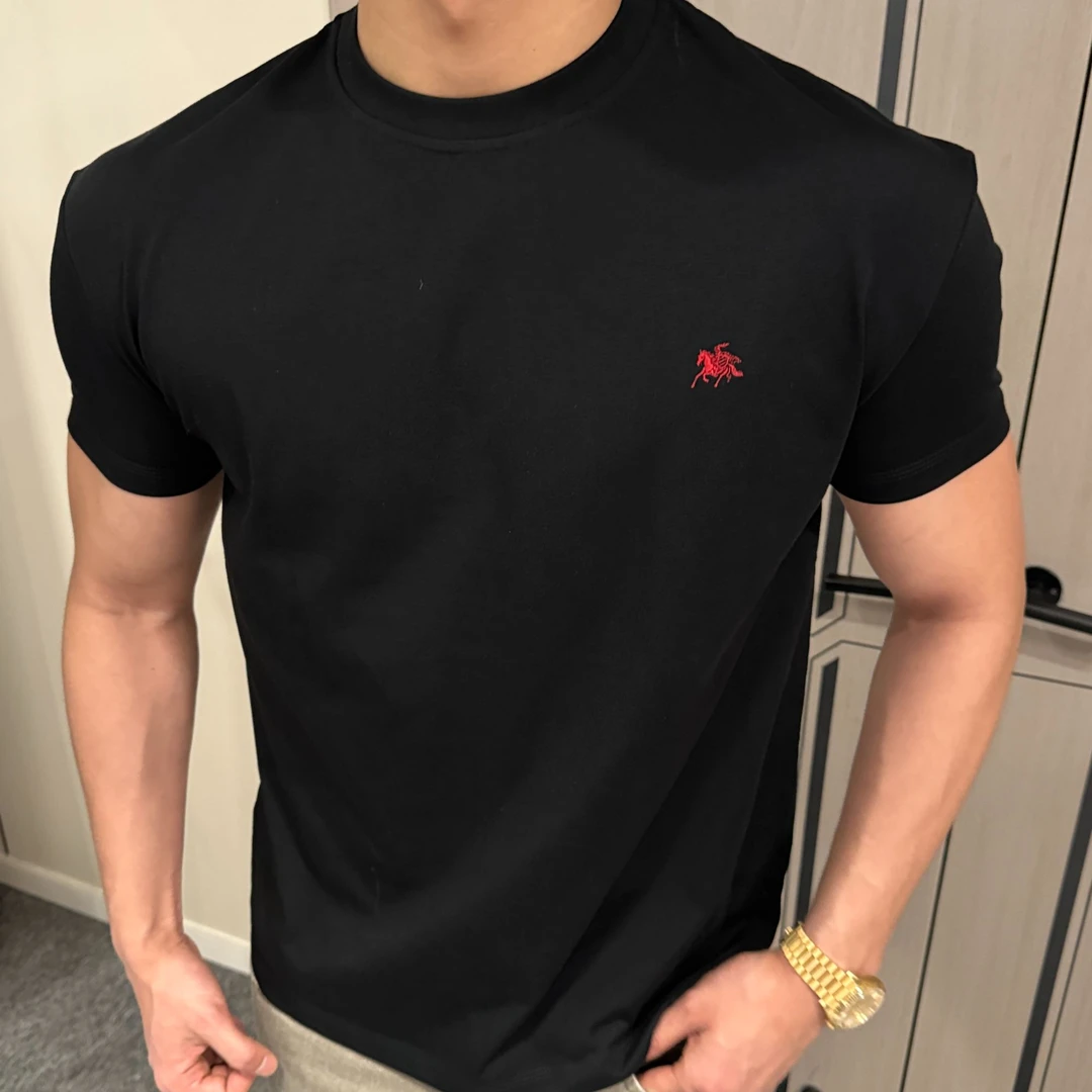 GTAL美式小马刺绣短袖三本针索罗娜凉感透气T恤圆领户外休闲上衣