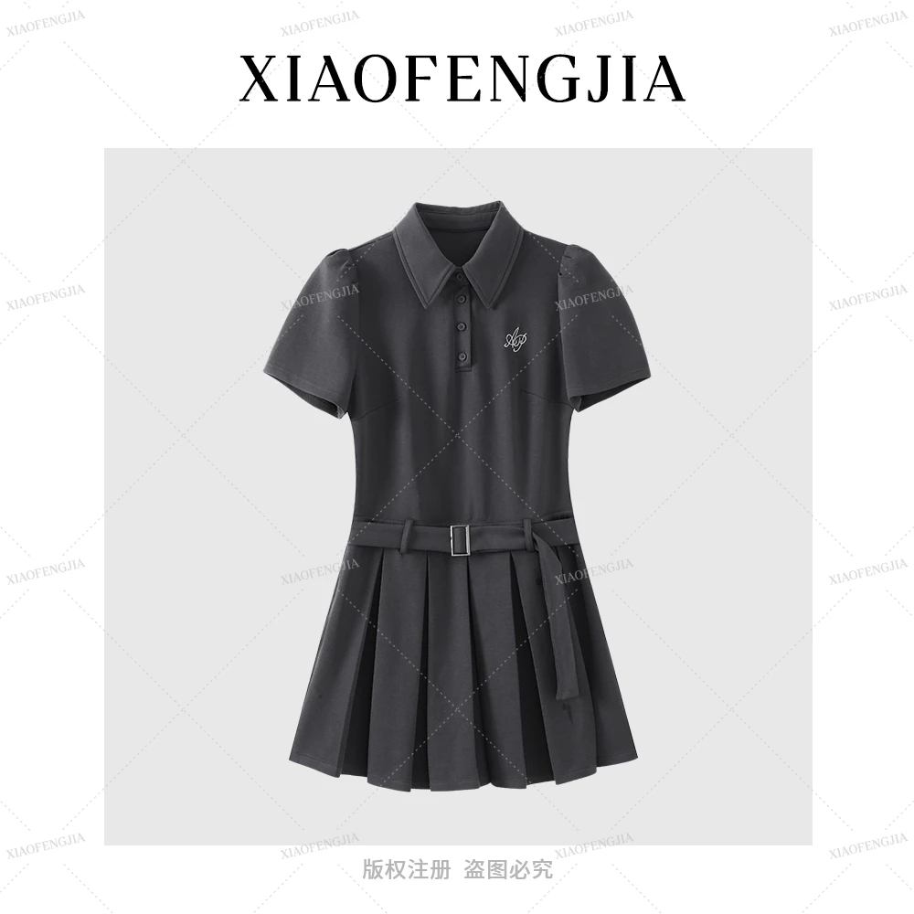 2025夏季新款【四季青小封家轻奢】学院风收腰百褶polo领连衣裙5500