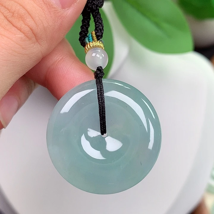 翡翠未镶嵌颈饰平安扣v29.8x6.2mm