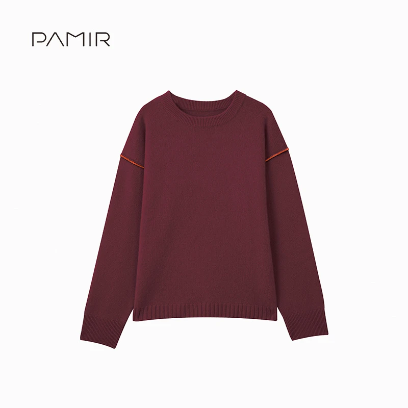 [叶可可] PAMIR秋冬新款拉绒女圆领羊绒长袖针织衫 LR206