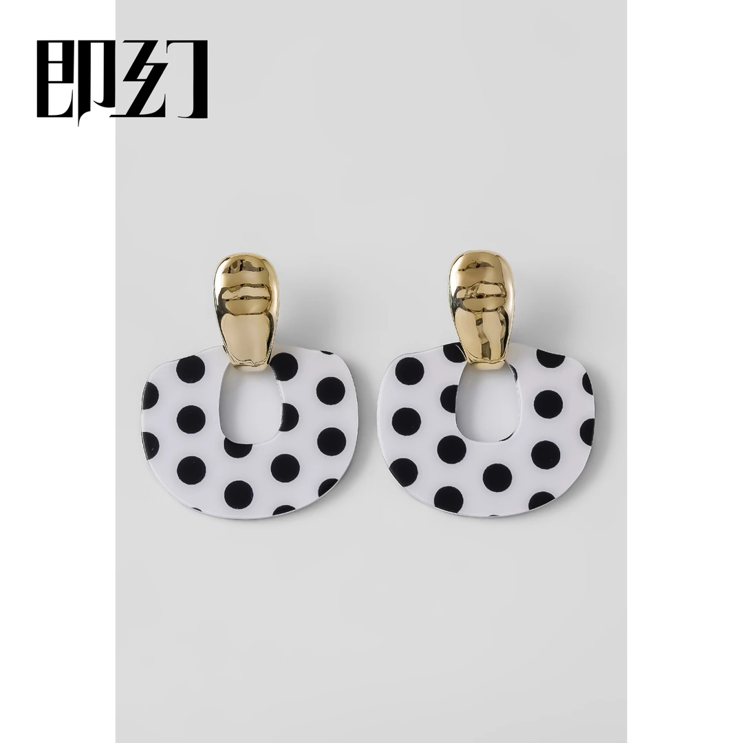 铜合金耳饰 欧美港风波点时尚耳环百搭夸张设计感耳坠 105-3781