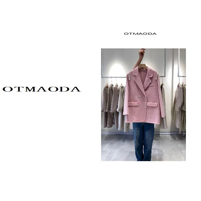 【南瓜定制】N858-秋冬韩版新款时尚宽松双面羊毛大衣女