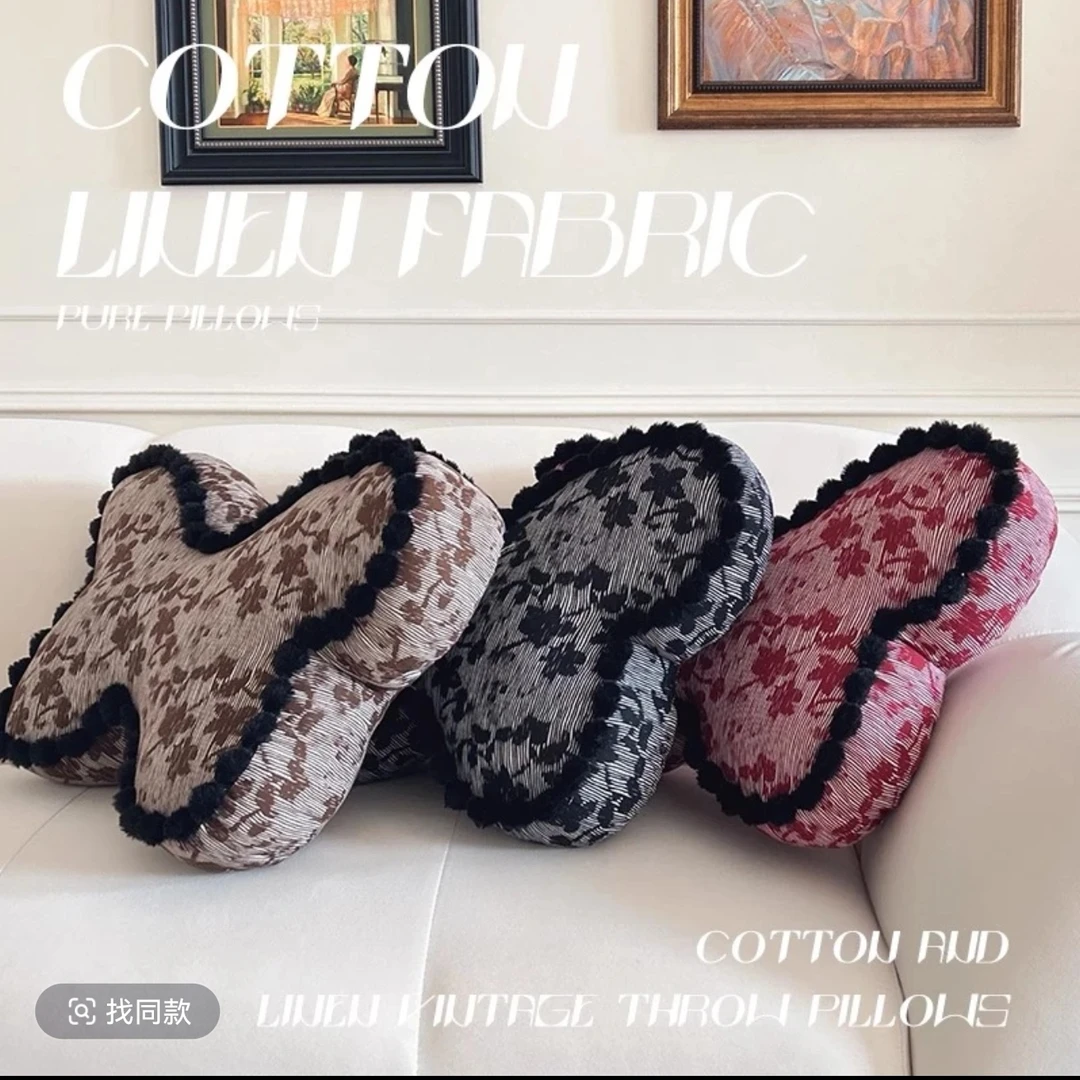 法式复古蝴蝶形状抱枕可机洗沙发床头多功能腰靠靠背垫