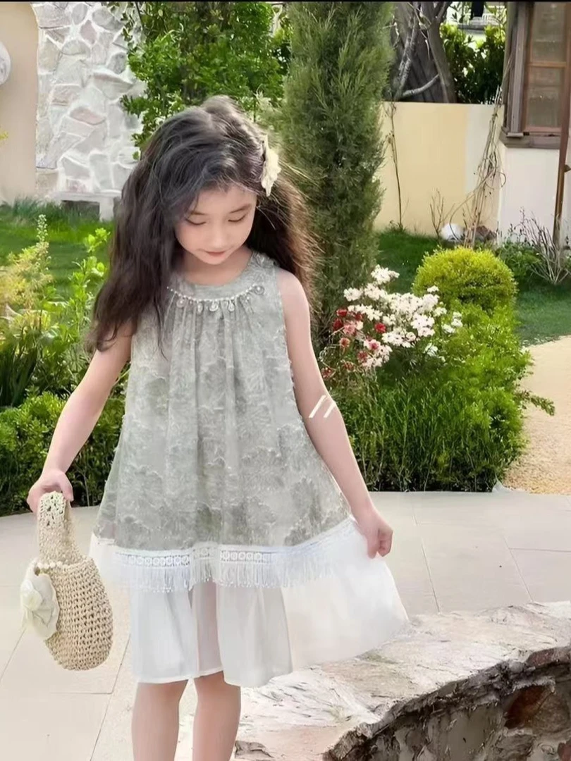 [B602-702]碎花中国风可爱风女夏季连衣裙童装女童极简风芭蕾风