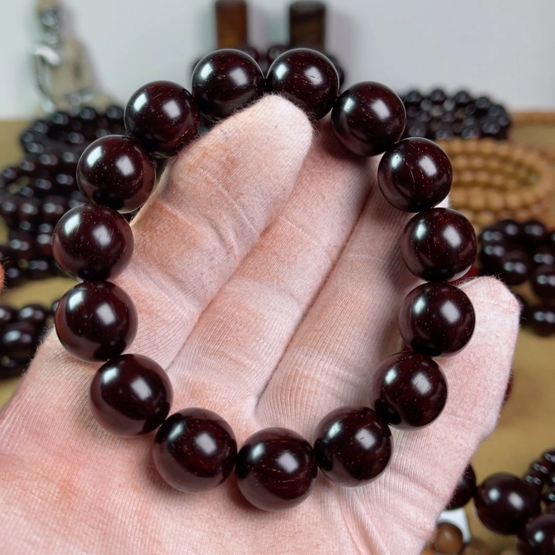 小叶紫檀手串/手链1.5高油润鳞底小满星