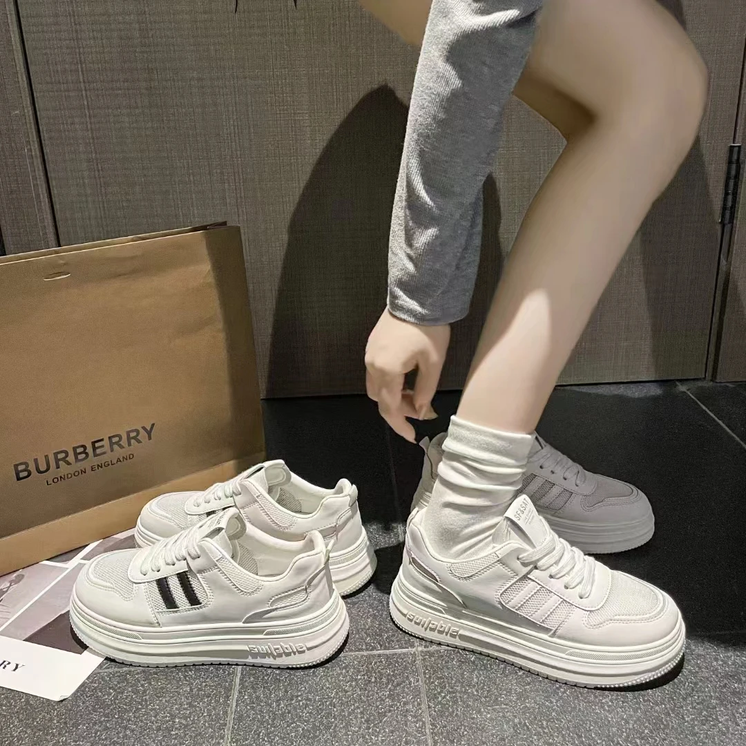 春夏甜美风透网简约增高小白鞋811
