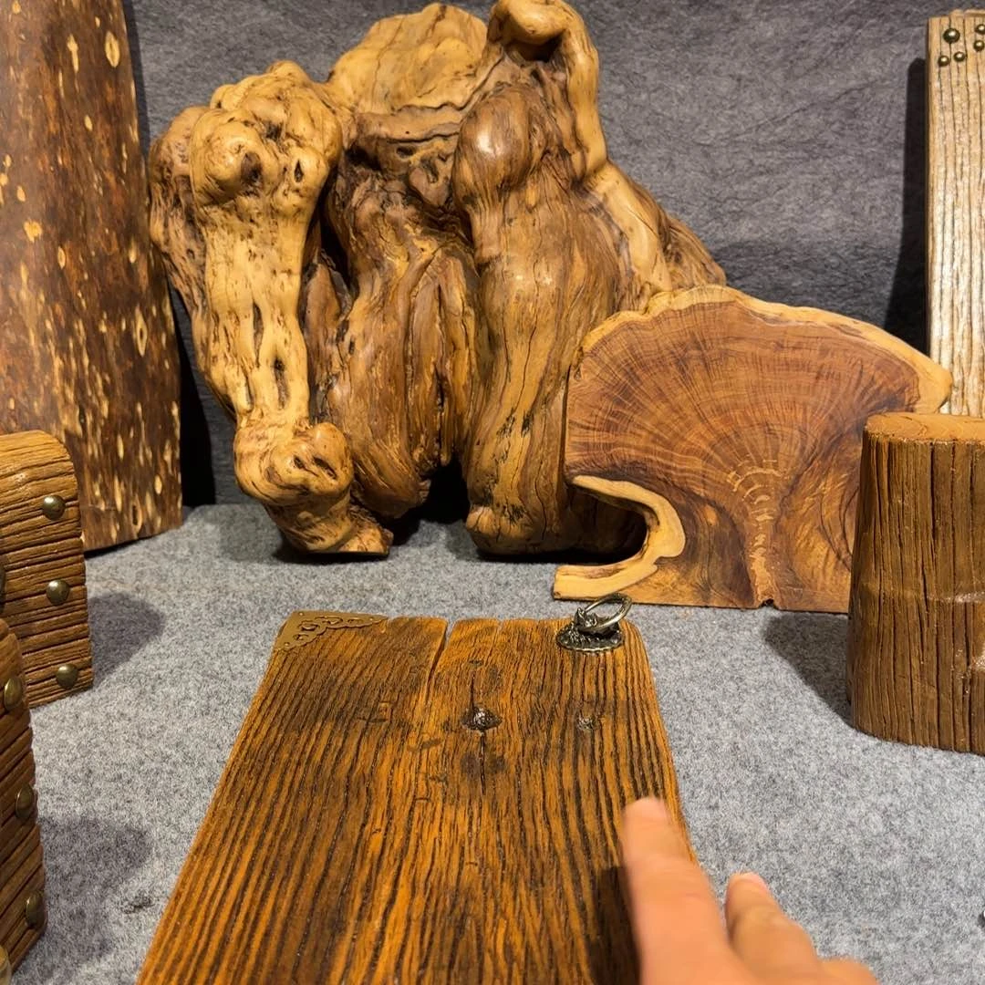 海***浪木风化茶盘 一物一拍茶托一对