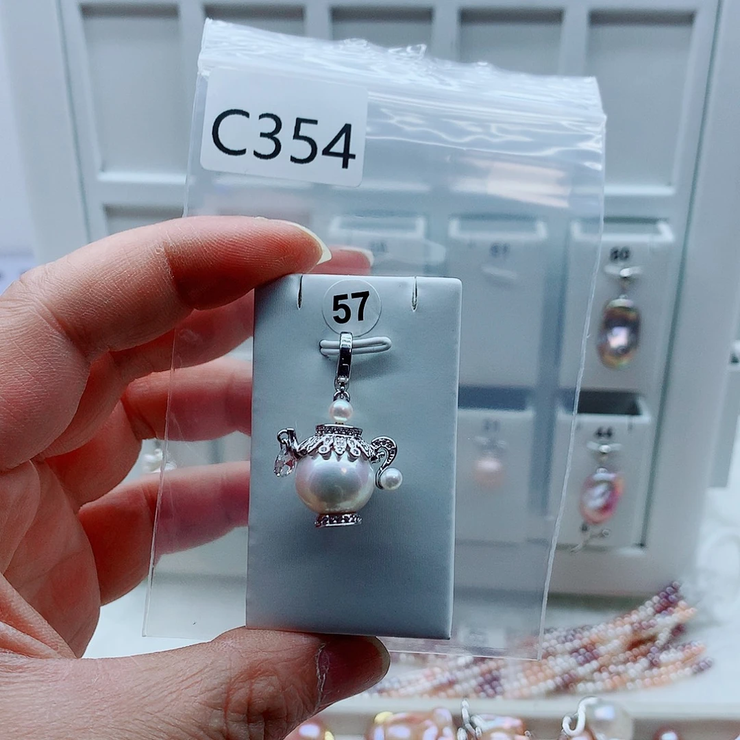 合金吊坠(不含链)淡水珍珠
